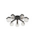 Cortland 64cm Flush Ceiling 7 Light G9 IP44 Black/Polished Chrome/Clear Smooth Round Glass-1