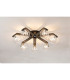 Cortland 64cm Flush Ceiling 7 Light G9 IP44 Black/Polished Chrome/Clear Smooth Round Glass-3