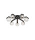 Cortland 64cm Flush Ceiling 7 Light G9 IP44 Black/Polished Chrome/Clear Ribbed Round Glass-1