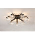 Cortland 64cm Flush Ceiling 7 Light G9 IP44 Black/Polished Chrome/Clear Ribbed Round Glass-3