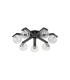 Cortland 64cm Flush Ceiling 7 Light G9 IP44 Black/Polished Chrome/Clear Ribbed Round Glass-4