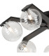 Cortland 64cm Flush Ceiling 7 Light G9 IP44 Black/Polished Chrome/Clear Ribbed Round Glass-5