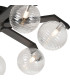 Cortland 64cm Flush Ceiling 7 Light G9 IP44 Black/Polished Chrome/Clear Ribbed Round Glass-7