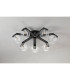 Cortland 64cm Flush Ceiling 7 Light G9 IP44 Black/Polished Chrome/Clear Ribbed Round Glass-8