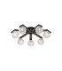 Cortland 64cm Flush Ceiling 7 Light G9 IP44 Black/Polished Chrome/Clear Cross Pattern Round Glass-1