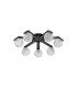 Cortland 64cm Flush Ceiling 7 Light G9 IP44 Black/Polished Chrome/Clear Cross Pattern Round Glass-4