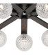 Cortland 64cm Flush Ceiling 7 Light G9 IP44 Black/Polished Chrome/Clear Cross Pattern Round Glass-6