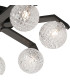 Cortland 64cm Flush Ceiling 7 Light G9 IP44 Black/Polished Chrome/Clear Cross Pattern Round Glass-7