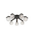 Cortland 64cm Flush Ceiling 7 Light G9 IP44 Black/Polished Chrome/Clear Dune Effect Round Glass-1