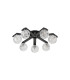 Cortland 64cm Flush Ceiling 7 Light G9 IP44 Black/Polished Chrome/Clear Dune Effect Round Glass-4