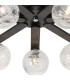 Cortland 64cm Flush Ceiling 7 Light G9 IP44 Black/Polished Chrome/Clear Dune Effect Round Glass-6