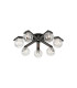 Cortland 64cm Flush Ceiling 7 Light G9 IP44 Black/Polished Chrome/Clear Waved Round Glass-1