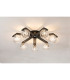 Cortland 64cm Flush Ceiling 7 Light G9 IP44 Black/Polished Chrome/Clear Waved Round Glass-3