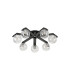 Cortland 64cm Flush Ceiling 7 Light G9 IP44 Black/Polished Chrome/Clear Waved Round Glass-4