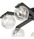 Cortland 64cm Flush Ceiling 7 Light G9 IP44 Black/Polished Chrome/Clear Waved Round Glass-5