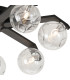 Cortland 64cm Flush Ceiling 7 Light G9 IP44 Black/Polished Chrome/Clear Waved Round Glass-7