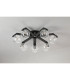Cortland 64cm Flush Ceiling 7 Light G9 IP44 Black/Polished Chrome/Clear Waved Round Glass-8