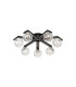 Cortland 64cm Flush Ceiling 7 Light G9 IP44 Black/Polished Chrome/Clear Swirl Round Glass-1
