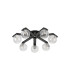 Cortland 64cm Flush Ceiling 7 Light G9 IP44 Black/Polished Chrome/Clear Swirl Round Glass-4
