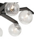 Cortland 64cm Flush Ceiling 7 Light G9 IP44 Black/Polished Chrome/Clear Swirl Round Glass-7