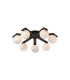 Cortland 64cm Flush Ceiling 7 Light G9 IP44 Black/Polished Chrome/Grey Round Marble Effect Glass-1