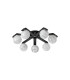 Cortland 64cm Flush Ceiling 7 Light G9 IP44 Black/Polished Chrome/Grey Round Marble Effect Glass-5