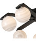 Cortland 64cm Flush Ceiling 7 Light G9 IP44 Black/Polished Chrome/Grey Round Marble Effect Glass-6