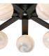 Cortland 64cm Flush Ceiling 7 Light G9 IP44 Black/Polished Chrome/Grey Round Marble Effect Glass-7