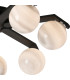 Cortland 64cm Flush Ceiling 7 Light G9 IP44 Black/Polished Chrome/Grey Round Marble Effect Glass-8