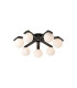 Cortland 64cm Flush Ceiling 7 Light G9 IP44 Black/Polished Chrome/Opal Smooth Round Glass-1