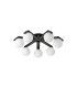 Cortland 64cm Flush Ceiling 7 Light G9 IP44 Black/Polished Chrome/Opal Smooth Round Glass-7