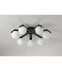 Cortland 64cm Flush Ceiling 7 Light G9 IP44 Black/Polished Chrome/Opal Smooth Round Glass-12