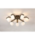 Cortland 64cm Flush Ceiling 7 Light G9 IP44 Black/Polished Chrome/Opal Smooth Tubular Glass-3
