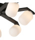 Cortland 64cm Flush Ceiling 7 Light G9 IP44 Black/Polished Chrome/Opal Smooth Tubular Glass-7