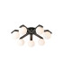 Cortland 64cm Flush Ceiling 7 Light G9 IP44 Black/Polished Chrome/Opal Round Segment Glass-1