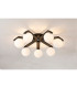 Cortland 64cm Flush Ceiling 7 Light G9 IP44 Black/Polished Chrome/Opal Round Segment Glass-3