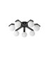 Cortland 64cm Flush Ceiling 7 Light G9 IP44 Black/Polished Chrome/Opal Round Segment Glass-4