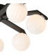 Cortland 64cm Flush Ceiling 7 Light G9 IP44 Black/Polished Chrome/Opal Round Segment Glass-7