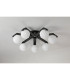 Cortland 64cm Flush Ceiling 7 Light G9 IP44 Black/Polished Chrome/Opal Round Segment Glass-8
