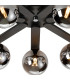 Cortland 64cm Flush Ceiling 7 Light G9 IP44 Black/Polished Chrome/Smoke Smooth Round Glass-7