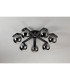 Cortland 64cm Flush Ceiling 7 Light G9 IP44 Black/Polished Chrome/Smoke Smooth Round Glass-9