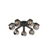 Cortland 64cm Flush Ceiling 7 Light G9 IP44 Black/Polished Chrome/Smoke Ribbed Round Glass-1