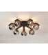Cortland 64cm Flush Ceiling 7 Light G9 IP44 Black/Polished Chrome/Smoke Ribbed Round Glass-3