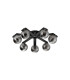 Cortland 64cm Flush Ceiling 7 Light G9 IP44 Black/Polished Chrome/Smoke Ribbed Round Glass-4