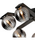 Cortland 64cm Flush Ceiling 7 Light G9 IP44 Black/Polished Chrome/Smoke Ribbed Round Glass-5