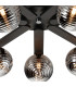 Cortland 64cm Flush Ceiling 7 Light G9 IP44 Black/Polished Chrome/Smoke Ribbed Round Glass-6