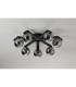 Cortland 64cm Flush Ceiling 7 Light G9 IP44 Black/Polished Chrome/Smoke Ribbed Round Glass-8
