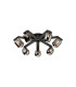 Cortland 64cm Flush Ceiling 7 Light G9 IP44 Black/Polished Chrome/Smoke Smooth Tubular Glass-1