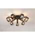 Cortland 64cm Flush Ceiling 7 Light G9 IP44 Black/Polished Chrome/Smoke Smooth Tubular Glass-3