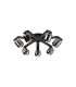 Cortland 64cm Flush Ceiling 7 Light G9 IP44 Black/Polished Chrome/Smoke Smooth Tubular Glass-4
